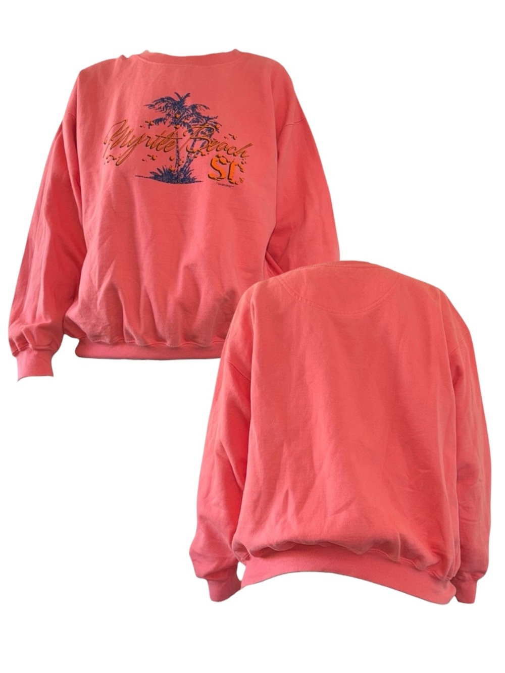 Coral Myrtle Beach Crewneck Sweater